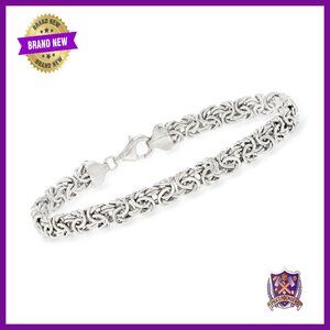 Sterling Silver Byzantine Bracelet 8 Inch Lobster Clasp Women's Jewelry